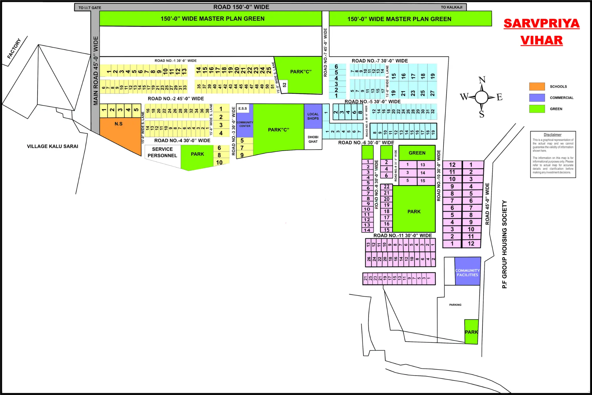 Sarvapriya Vihar colony map