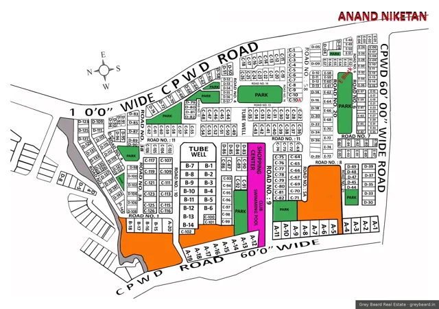 Plan of Anand Niketan, South Delhi