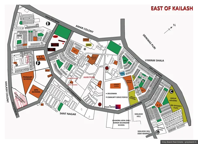 Plan of East of Kailash, South Delhi