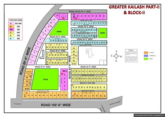 Plan of GK Enclave 2, South Delhi