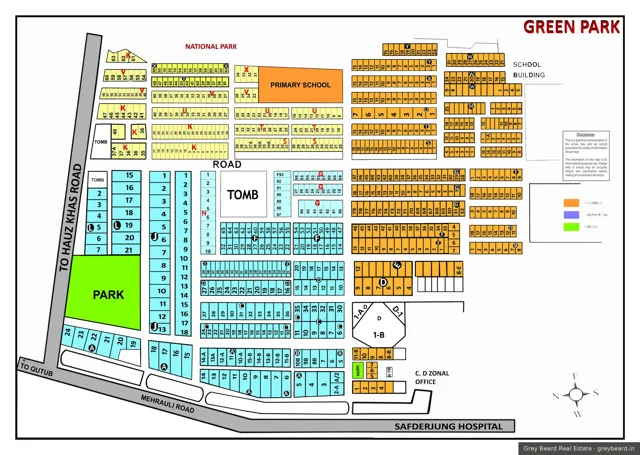Plan of Green Park, South Delhi