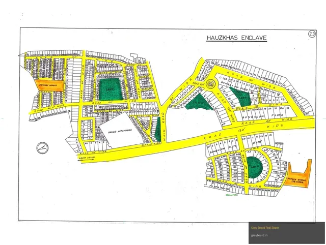 Plan of Hauz Khas Enclave, South Delhi