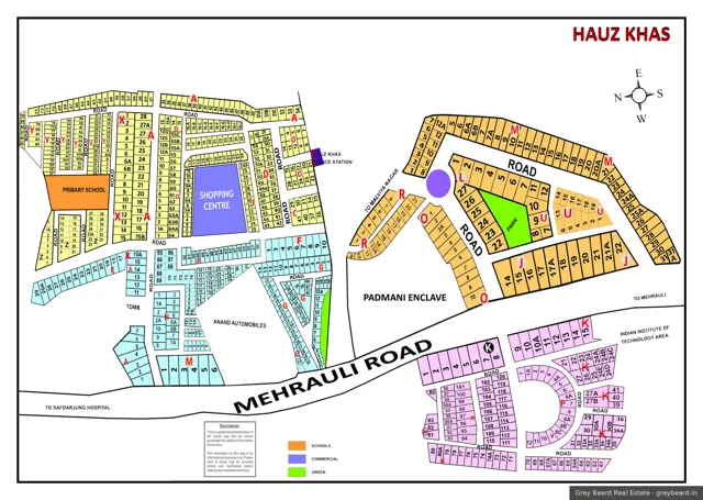 Plan of Hauz Khas, South Delhi