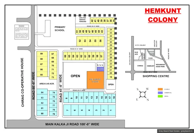 Plan of Hemkunt Colony, South Delhi