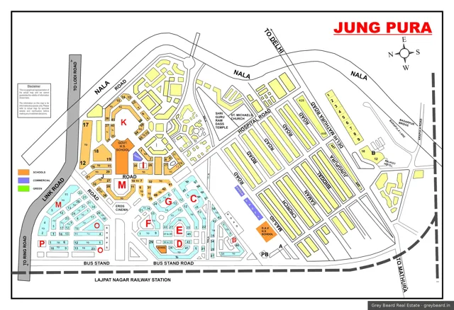 Plan of Jungpura Extension, South Delhi