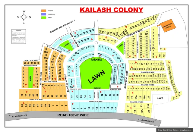 Plan of Kailash Colony, South Delhi