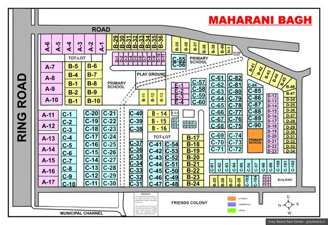 Plan of Maharani Bagh, South Delhi