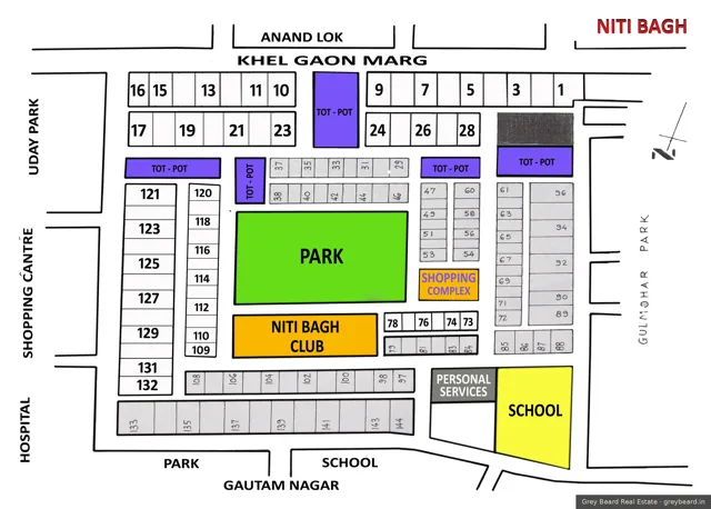 Plan of Neeti Bagh, South Delhi