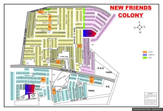 Plan of New Friends Colony, South Delhi