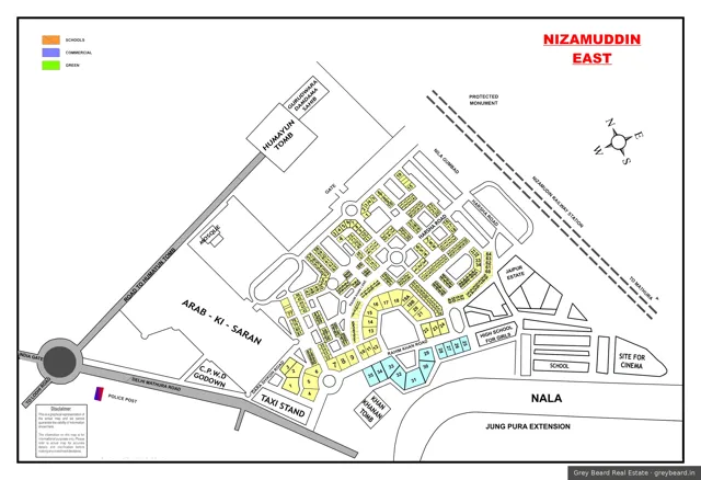 Plan of Nizamuddin East, South Delhi