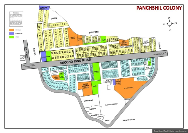 Plan of Panchsheel Park, South Delhi