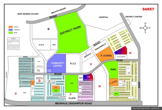 Plan of Saket, South Delhi