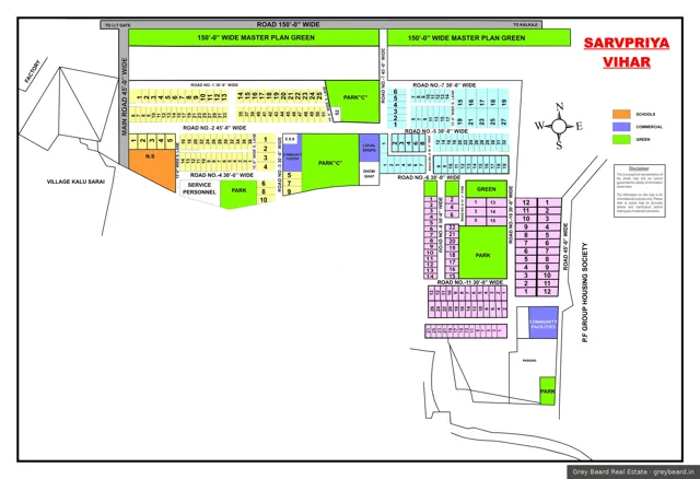 Plan of Sarvapriya Vihar, South Delhi