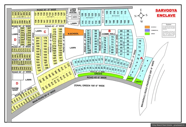 Plan of Sarvodaya Enclave, South Delhi