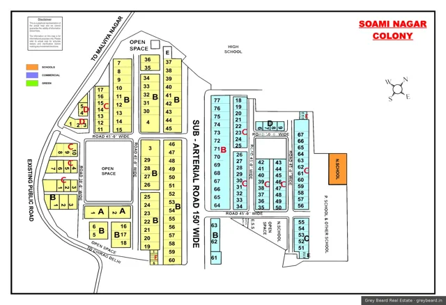 Plan of Soami Nagar South, South Delhi
