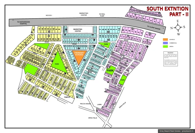 Plan of South Extension 2, South Delhi