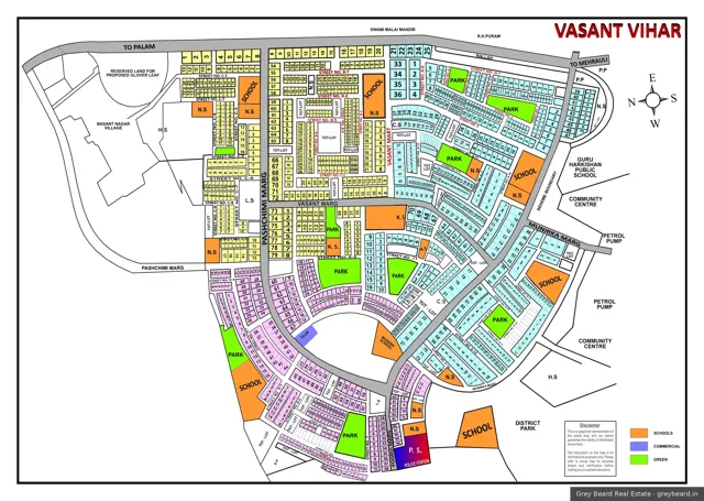 Plan of Vasant Vihar, South Delhi