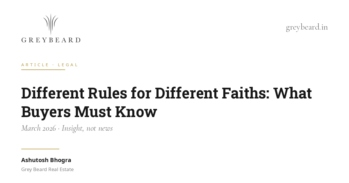 Different rules for different faiths: what buyers must know article cover
