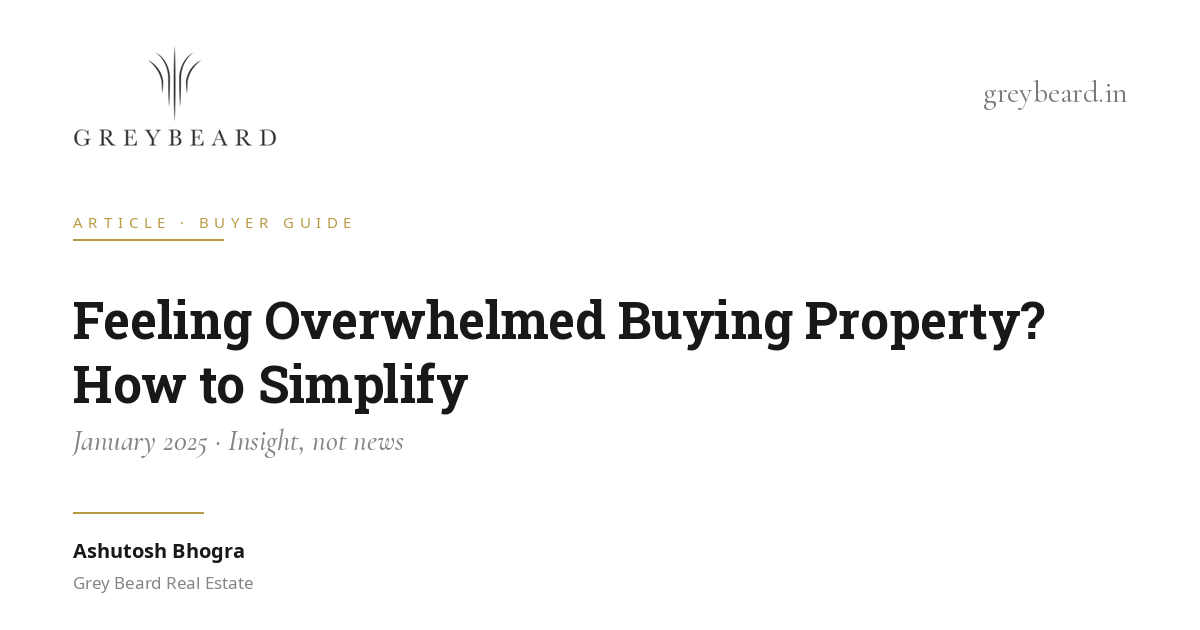 Feeling overwhelmed buying property? How to simplify article cover