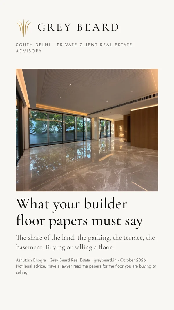 Cover of the Grey Beard guide: What your builder floor papers must say