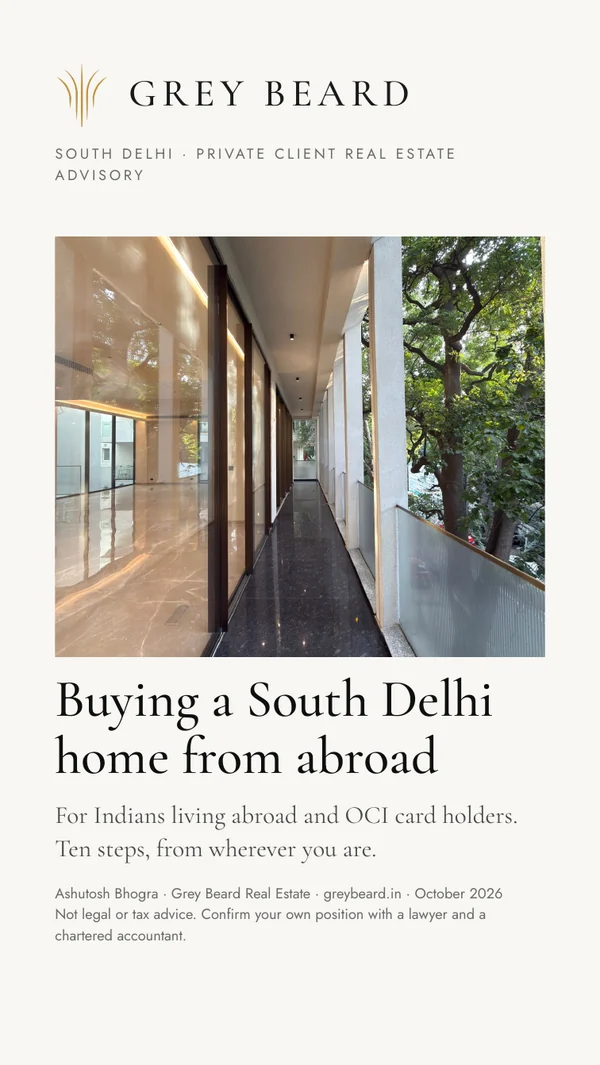 Cover of the Grey Beard guide: Buying a South Delhi home from abroad