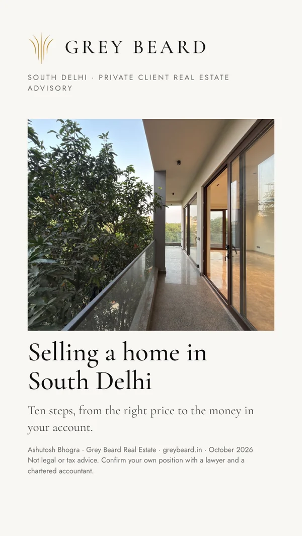 Cover of the Grey Beard guide: Selling a home in South Delhi