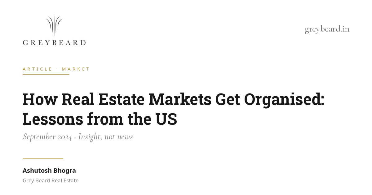 How real estate markets get organised: lessons from the US article cover