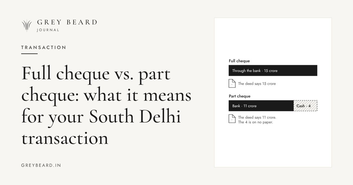 Full cheque vs. part cheque: what it means for your South Delhi transaction article cover