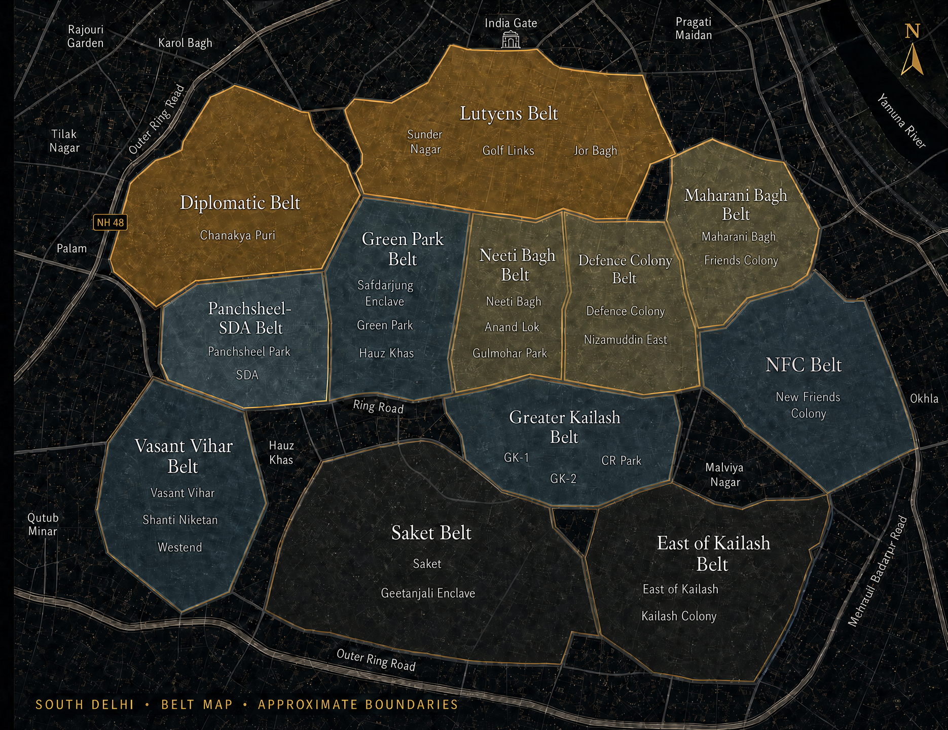 South Delhi Belt Map — Grey Beard Real Estate