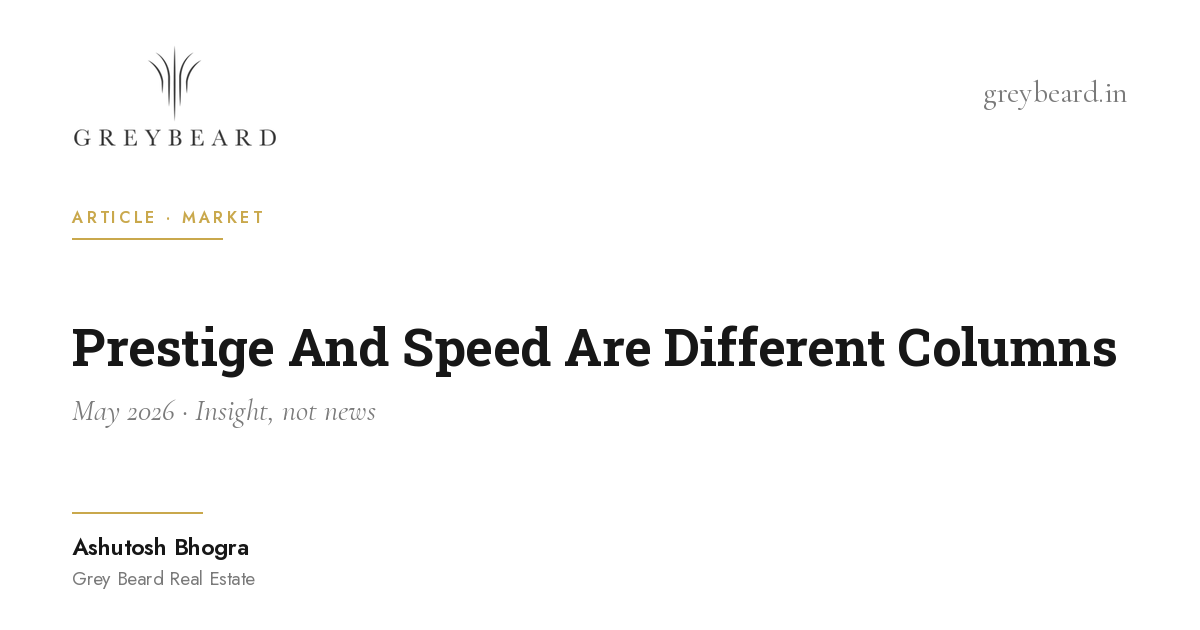 Prestige And Speed Are Different Columns article cover