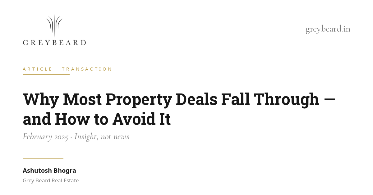 Why most property deals fall through — and how to avoid it article cover